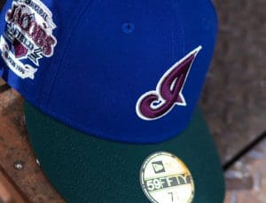 Cleveland Indians Jacobs Field Blue Forest Green 59Fifty Fitted Hat by MLB x New Era Front