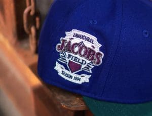 Cleveland Indians Jacobs Field Blue Forest Green 59Fifty Fitted Hat by MLB x New Era Patch