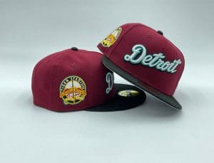 Detroit Tigers Tiger Stadium Maroon Black 59Fifty Fitted Hat by MLB x New Era