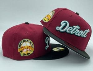 Detroit Tigers Tiger Stadium Maroon Black 59Fifty Fitted Hat by MLB x New Era Front