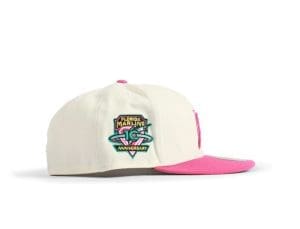 Florida Marlins 10th Anniversary Cream Pink 59Fifty Fitted Hat by MLB x New Era Patch
