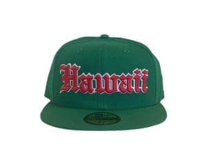 Hawaii Green Red 59Fifty Fitted Hat by 808allday x New Era