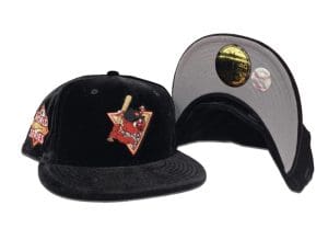 Houston Astros Mascot Logo Black Velvet 59Fifty Fitted Hat by MLB x New Era Front