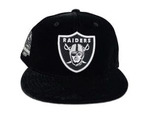 Las Vegas Raiders 1983 Pro Bowl Black Velvet 59Fifty Fitted Hat by NFL x New Era Front