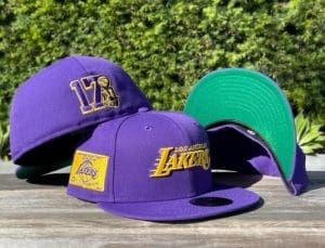 Los Angeles Lakers 17x Banner Purple 59Fifty Fitted Hat by NBA x New Era Front
