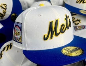New York Mets 25th Anniversary Chrome White Light Royal 59Fifty Fitted Hat by MLB x New Era