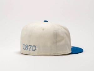 Raincross White Chrome Blue 59Fifty Fitted Hat by 1LoveIE x New Era Back
