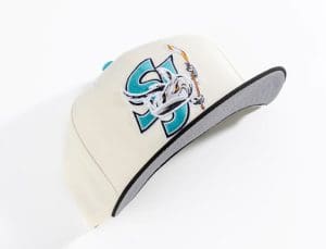 San Jose Barracuda Chrome White Black 59Fifty Fitted Hat by AHL x New Era