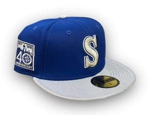 Seattle Mariners 40th Anniversary Blue Silver 59Fifty Fitted Hat by MLB x New Era