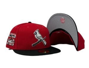 St. Louis Cardinals Busch Stadium Red Black 59Fifty Fitted Hat by MLB x New Era Front