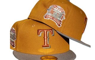 Texas Rangers 2019 Final Season Gold Gray 59Fifty Fitted Hat by MLB x New Era