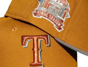 Texas Rangers 2019 Final Season Gold Gray 59Fifty Fitted Hat by MLB x New Era Front