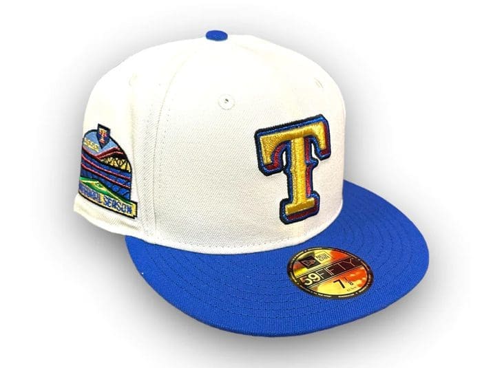 Texas Rangers 2020 Inaugural Season Chrome White Blue 59Fifty Fitted Hat by MLB x New Era