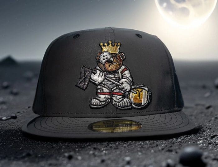 Astronaut Bear Black 59Fifty Fitted Hat by JustFitteds x New Era