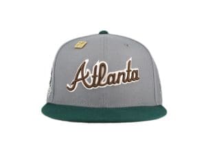 Atlanta Braves 2017 Inaugural Season Grey Green 59Fifty Fitted Hat by MLB x New Era Front