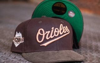 Baltimore Orioles 60th Anniversary Mocha Corduroy 59Fifty Fitted Hat by MLB x New Era