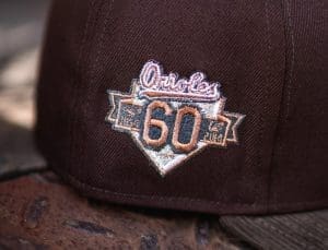 Baltimore Orioles 60th Anniversary Mocha Corduroy 59Fifty Fitted Hat by MLB x New Era Patch