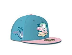 Beach Flamingos 59Fifty Fitted Hat by The Clink Room x New Era Right