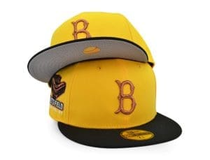 Brooklyn Dodgers Ebbets Field Canary Yellow Black 59Fifty Fitted Hat by MLB x New Era