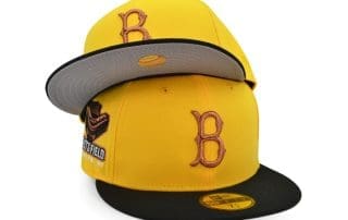 Brooklyn Dodgers Ebbets Field Canary Yellow Black 59Fifty Fitted Hat by MLB x New Era