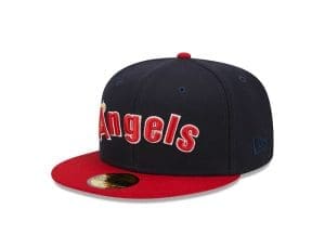 California Angels Script Navy Red 59Fifty Fitted Hat by MLB x New Era Left