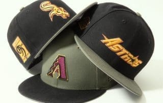 Hat Club Olive And Black Color 59Fifty Fitted Hat Collection by MLB x New Era
