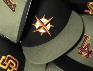 Hat Club Olive And Black Color 59Fifty Fitted Hat Collection by MLB x New Era Front