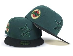 Houston Astros Drip Logo 45 Years Dark Green Black 59Fifty Fitted Hat by MLB x New Era