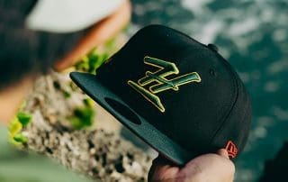 Kalai H Black Dark Green 59Fifty Fitted Hat by Fitted Hawaii x New Era