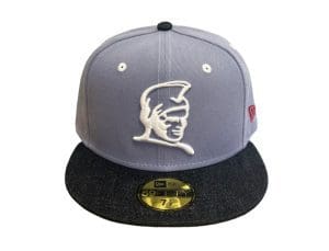 Kamehameha Lavender Denim 59Fifty Fitted Hat by Fitted Hawaii x New Era Front