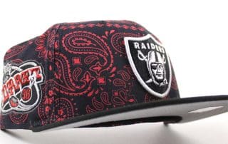 Las Vegas Raiders 1998 Draft Red Paisley Black 59Fifty Fitted Hat by NFL x New Era