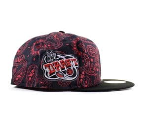 Las Vegas Raiders 1998 Draft Red Paisley Black 59Fifty Fitted Hat by NFL x New Era Patch
