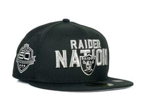 Las Vegas Raiders Raider Nation Black 59Fifty Fitted Hat by NFL x New Era