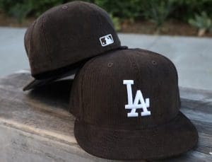 Los Angeles Dodgers Brown Corduroy Gray 59Fifty Fitted Hat by MLB x New Era