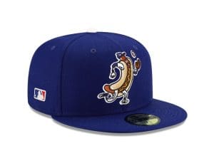 Los Angeles Dodgers Dodger Dog Mascot Blue 59Fifty Fitted Hat by MLB x New Era Front