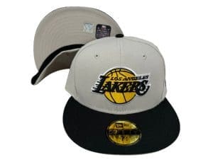 Los Angeles Lakers Stone Black 59Fifty Fitted Hat by NBA x New Era