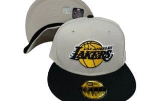 Los Angeles Lakers Stone Black 59Fifty Fitted Hat by NBA x New Era