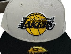 Los Angeles Lakers Stone Black 59Fifty Fitted Hat by NBA x New Era Front