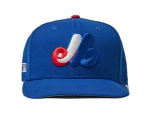 Montreal Expos Side Batterman Blue 59Fifty Fitted Hat by MLB x New Era Front