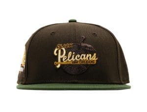 New Orleans Black Pelicans Bark Moss 59Fifty Fitted Hat by MiLB x New Era