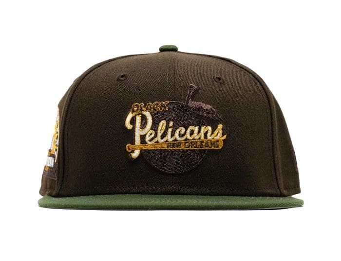 New Orleans Black Pelicans Bark Moss 59Fifty Fitted Hat by MiLB x New Era