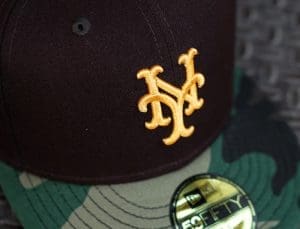New York Mets 1969 World Series Mocha Camo 59Fifty Fitted Hat by MLB x New Era Front