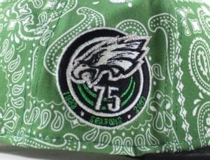Philadelphia Eagles 75 Years Paisley Green 59Fifty Fitted Hat by NFL x New Era Patch