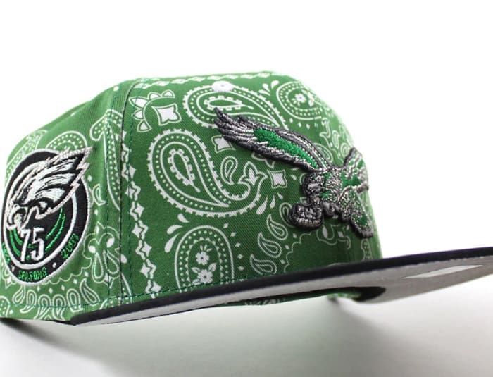 Philadelphia Eagles 75 Years Paisley Green 59Fifty Fitted Hat by NFL x New Era