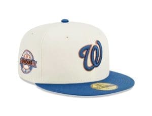 Washington Nationals 10th Anniversary White Blue 59Fifty Fitted Hat by MLB x New Era Front