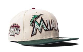Florida Marlins Marlins Park White Green 59Fifty Fitted Hat by MLB x New Era