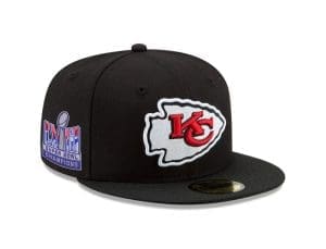 Kansas City Chiefs Super Bowl LVIII Champions Black 59Fifty Fitted Hat by NFL x New Era Right