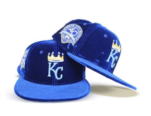 Kansas City Royals 40th Anniversary Royal Blue Velvet 59Fifty Fitted Hat by MLB x New Era