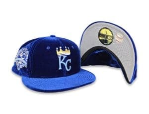 Kansas City Royals 40th Anniversary Royal Blue Velvet 59Fifty Fitted Hat by MLB x New Era Right