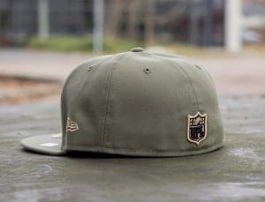 Las Vegas Raiders Hawaii 1990 Pro Bowl Army Green 59Fifty Fitted Hat by NFL x New Era Back